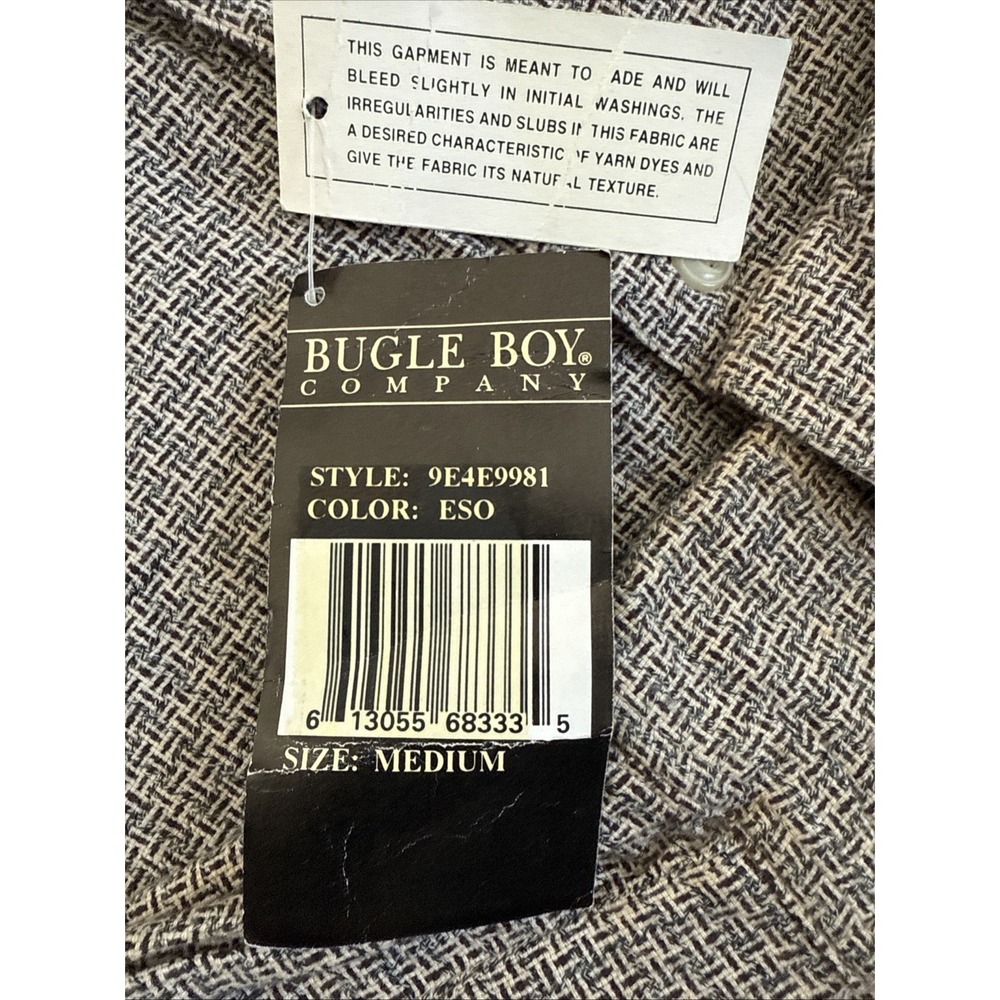 Vtg Bugle Boy Shirt Men's Sz M Long Sleeve Textured Button Down Brown - Picture 11 of 14